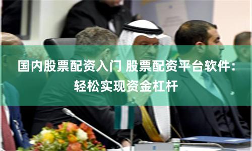 国内股票配资入门 股票配资平台软件:轻松实现资金杠杆